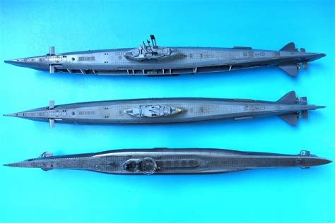 U-Boat type VIID, type XXI, type XXI w/ Interior 1:144 