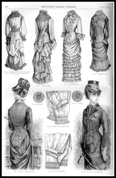 1881 Vintage Fashion Plates The Young Ladies Journal No36 Vintage