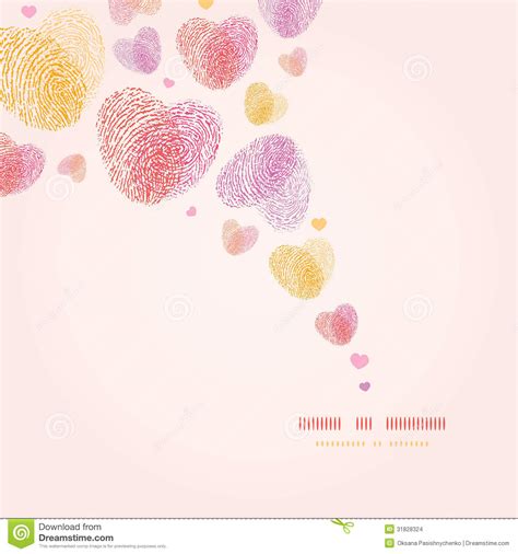 Fingerprint Heart Square Corner Romantic Stock Vector Illustration Of