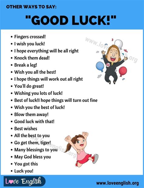 Good Luck 30 Clever Ways To Say Good Luck In English Love English