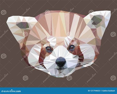 Vector Illustration Of Low Poly Red Panda Portrait Stock Vector