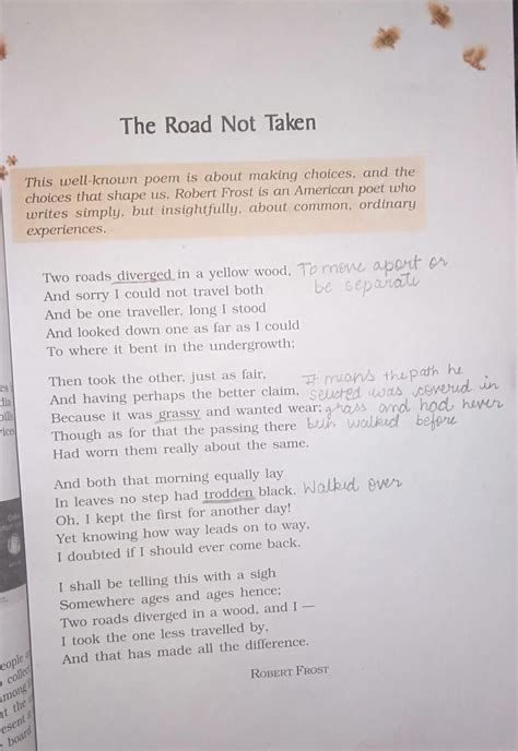 Find The Poetic Devices Of Poem The Road Not Taken