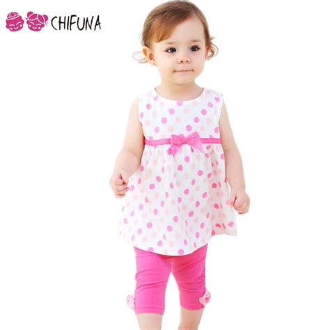 Chifuna 2017 New Spring Baby Clothes Girls Sets Cotton Cute Dot Bow