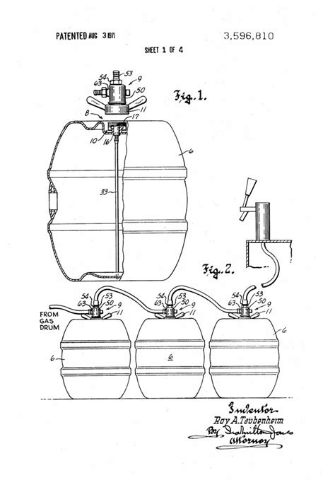 Patent No 3596810a Keg Tapping System Brookston Beer Bulletin