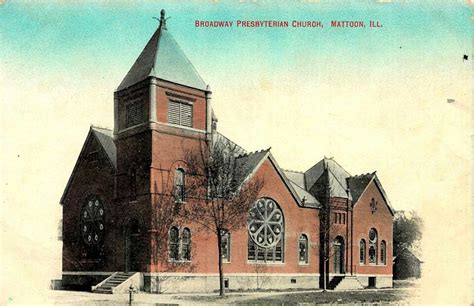 1909 Postcard Broadway Presbyterian Church Mattoon Illinois Mattoon