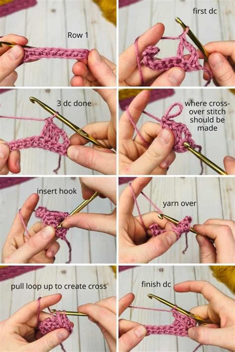 Crochet Cross Over Stitch Tutorial Detailed Steps