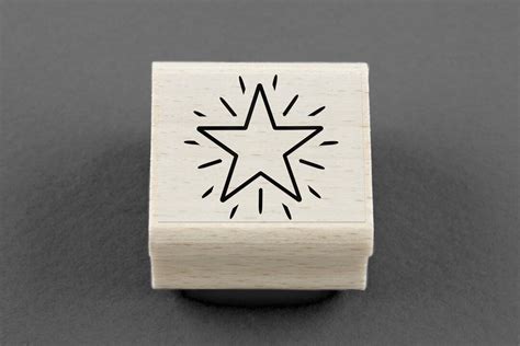Rubber Stamp Star 30 X 25 Mm Etsy