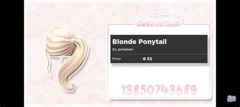 Blonde Ponytail Blonde Hair Roblox Codes Coding Quick Yellow Hair