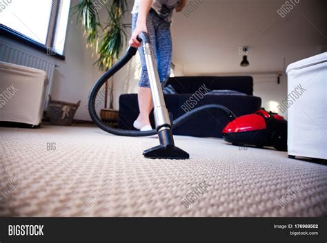 Woman Vacuuming Carpet Image And Photo Free Trial Bigstock