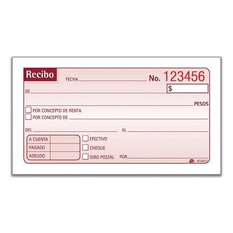 Recibo Rentadinero Autoc0piante 50jgs Formas Tabulares Contables Y