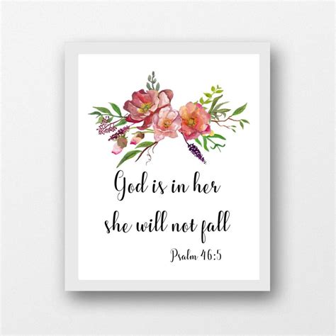 Psalm 465 God Is In Her She Will Not Fall Instant Download Etsy