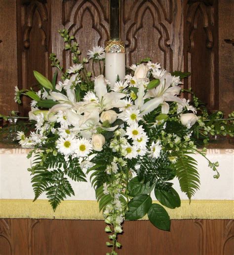 Pauline Jakobsen Church Altar Decoration With Flowers Three Candle
