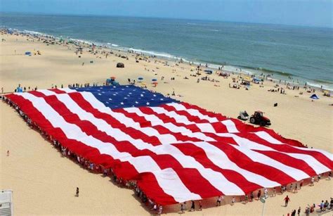 American Flag On Beach Image Via Carols Country Sunshine On Facebook