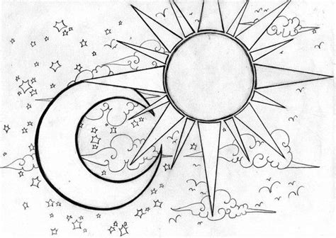 The Moon And The Sun Sun And Moon Drawings Moon Drawing Celestial