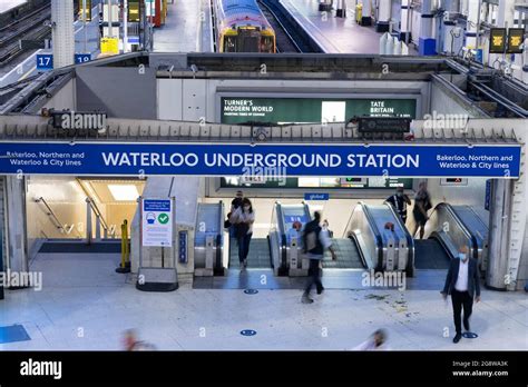 Entrance To London Underground At Waterloo Station London England Stock