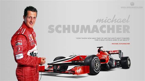 Michael Schumacher Is Standing On Side Near Red Formula Race Car Hd