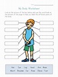 Body Parts Worksheet for Kids