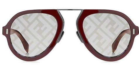 Fendi 53mm Aviator Logo Sunglasses In Silver Metallic For Men Lyst