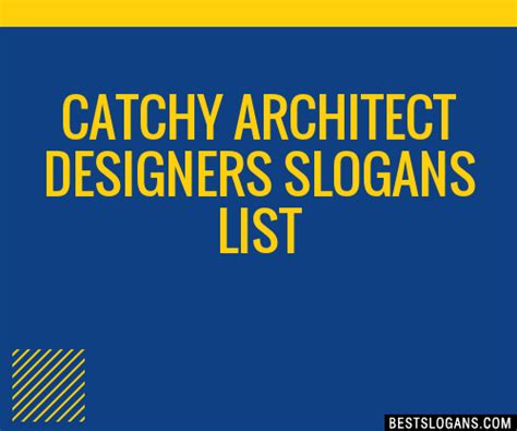 100 Catchy Architect Designers Slogans 2024 Generator Phrases