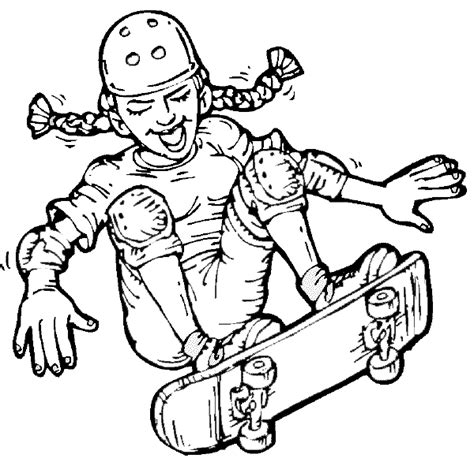 Swiss Sharepoint Skate Boarding Girl Coloring Pages