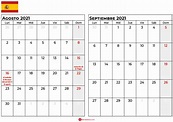 Calendario Agosto 2021 España Para Imprimir