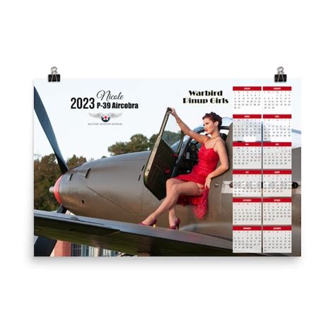 2023 Calendar Print Warbird Pinup Girls Photo Print With Etsy UK