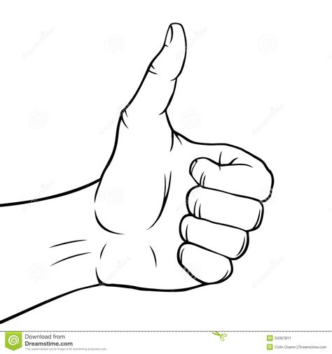 Black And White Thumbs Up Stock Vector Illustration Of Good 34307811