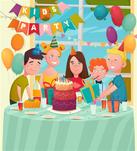 B Day Party Children Composition 481308 Vector Art At Vecteezy