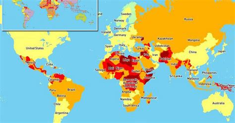 A Map Of The Most Dangerous Countries In The World Maps Images And