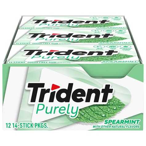 Buy Trident Purely Spearmint Sugar Free Gum 12 Packs Of 14 Pieces 168