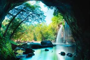 Amazing Cave In Deep Forest With Beautiful Waterfalls