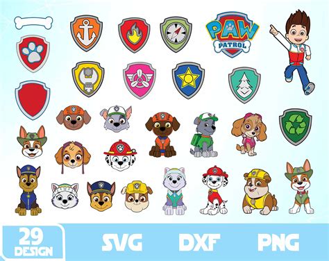 Paw Patrol Svg Dxf Eps Png Clipart Silhouette and | Etsy