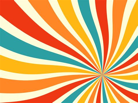 Abstract Spiral Starburst Or Sunburst Background Colorful Retro