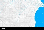 Ricos vector detallado mapa de zona de Warren, Michigan, Estados Unidos ...