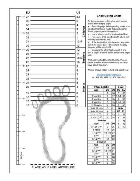 Printable Shoe Measurement Printable Words Worksheets