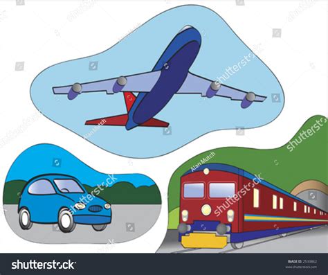 Planes Trains Automobiles Stock Vector 2533862 Shutterstock