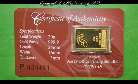 Guaranteed by people's bank of china. Apihmarang Shop Online (ASO): Gold Bar 999.9 20 Gram ...