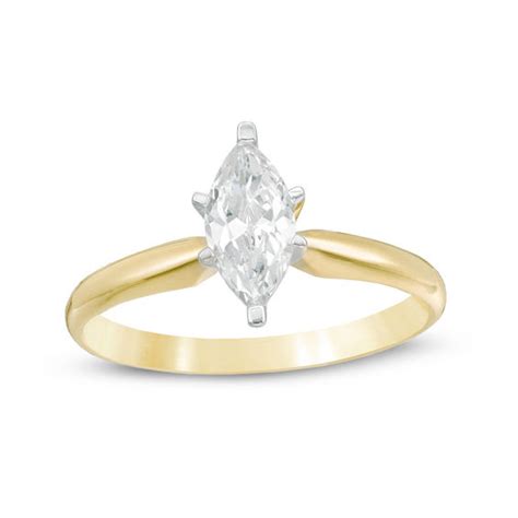 1 Ct Marquise Diamond Solitaire Engagement Ring In 14k Gold 1 Carat