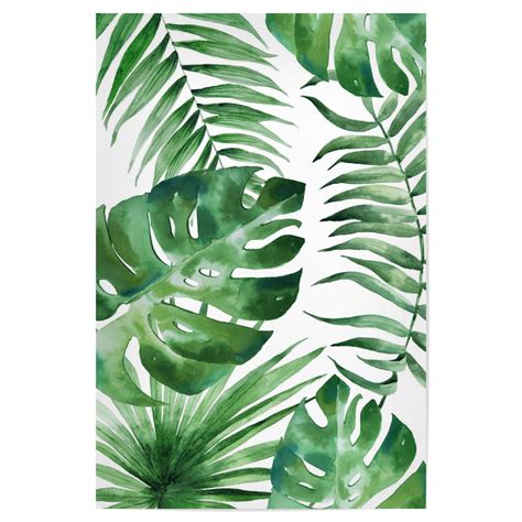 Watercolor Tropical Leaves Als Poster Bei Artboxone Kaufen