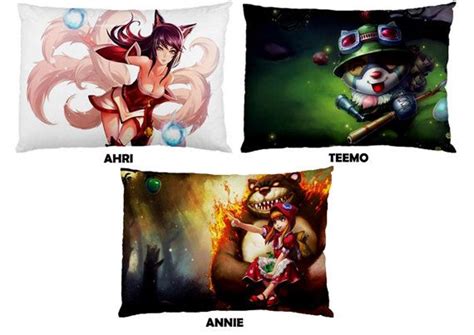 League Of Legends Pillow Case Lol Champions Ahri Teemo Annie