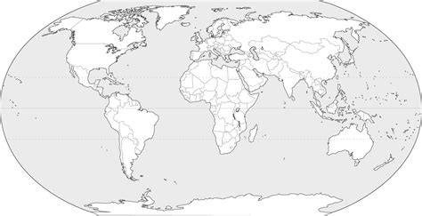 Blank World Map Black And White Johomaps