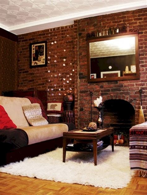 Unique Living Room Brick Wall For Small Space Home Decor Ideas