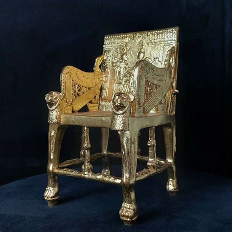 Rare Ancient Egyptian Antique Throne Of King Tutankhamun And The Head