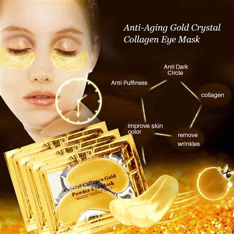 20pcs Crystal Collagen Gold Eye Mask Anti Aging Dark Circles Acne