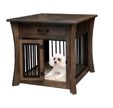 Caledonia Dog Crate End Table With Aluminum Slats From Dutchcrafters