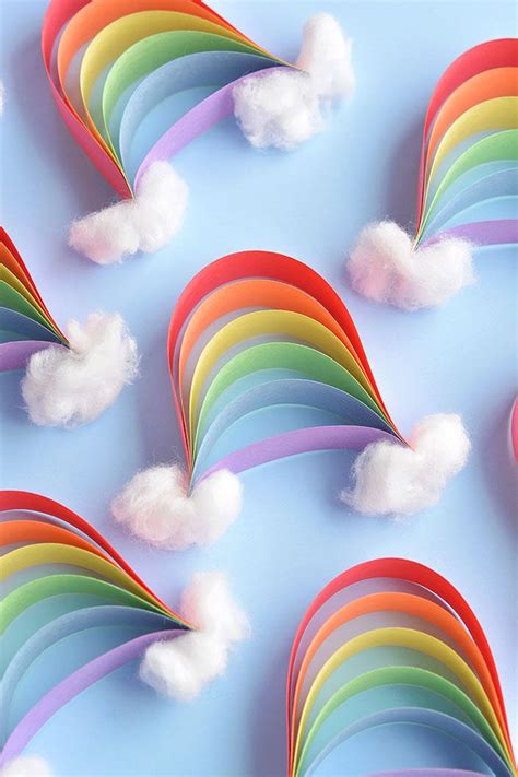 Rainbow Craft How To Make Paper Strip Rainbows In 2021 Rainbow