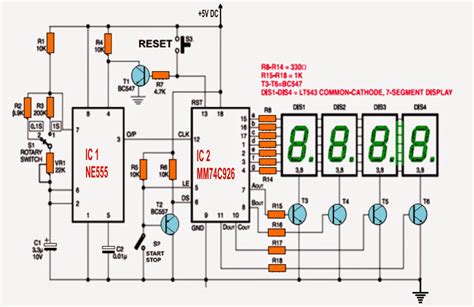 Simple Digital Stopwatch Circuit Electronic Circuit Projects