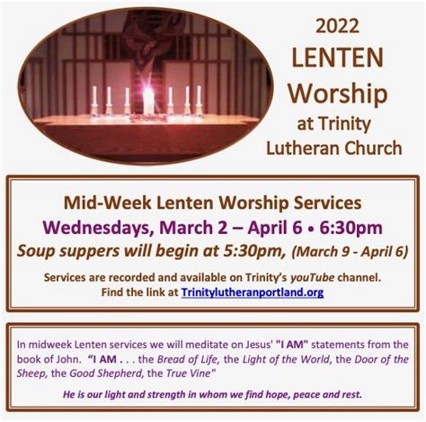 2022 Lenten Worship Trinity Lutheran Church
