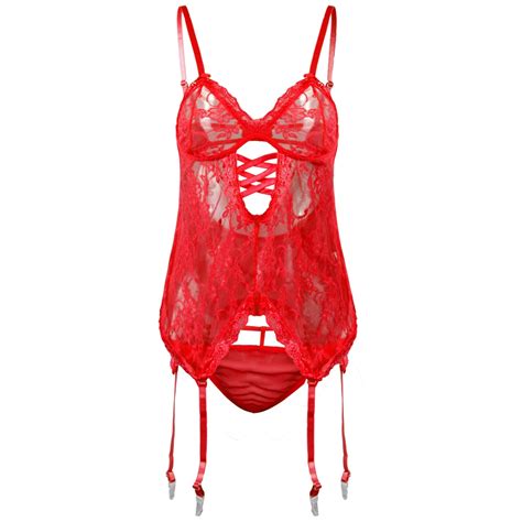 Plump Fat Women Sexy Mature Plus Size Red Night Lingerie With Silk