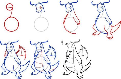How To Draw Dragonite Pokemon Drawings Pokemon Sketch Drawing Tutorial
